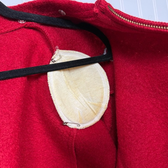 Vintage Lisa International Jacket Size Medium 100% Boiled Wool Zip Black Panther - Picture 12 of 12